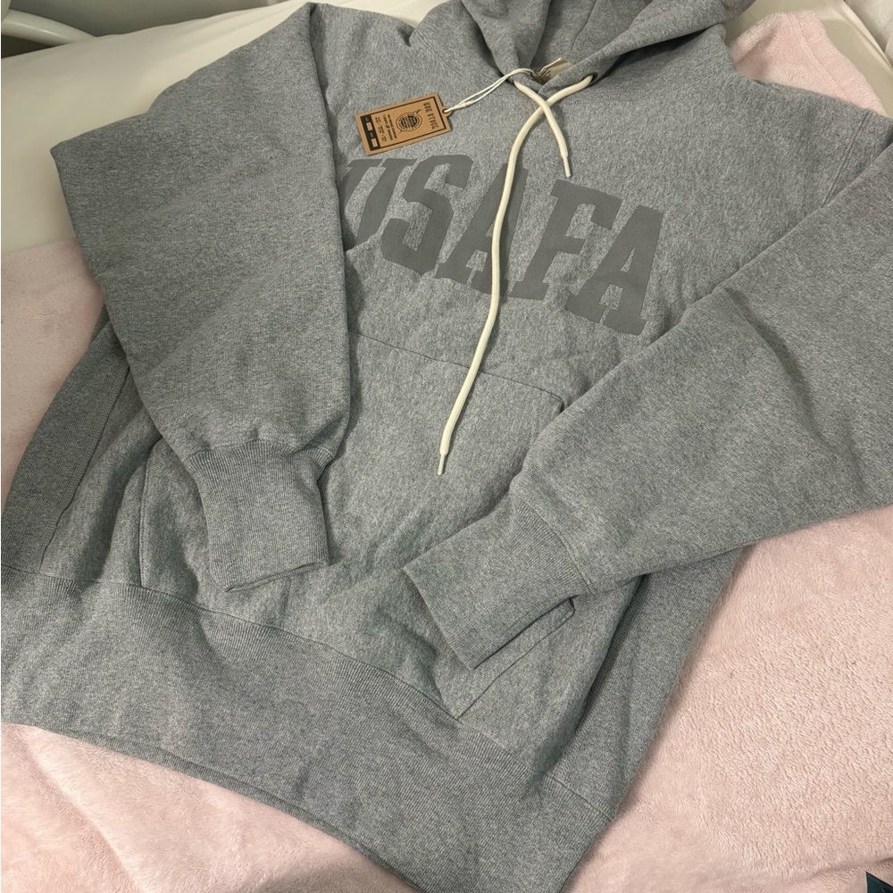 1970s USAFA 18 oz Reverse Weave Hoodie - Gray